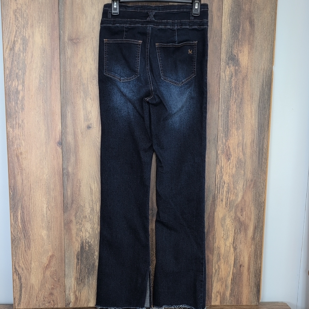Grace & Lace High Rise Dark Wash Triple Button Jeans 4               M167